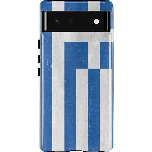 Greece Flag Distressed Pixel Cases
